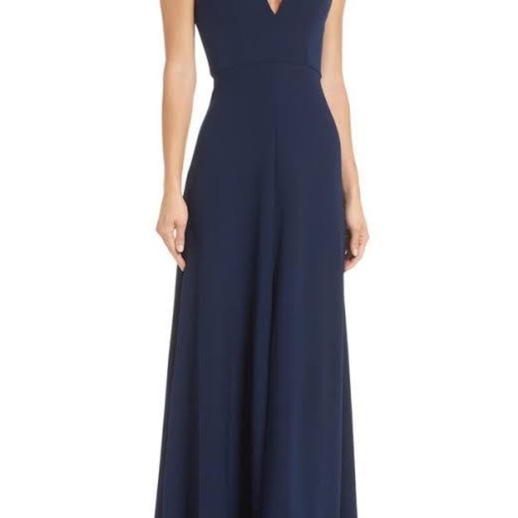 Jenny Yoo Margot Midnight crepe gown v-neck size 4 - Picture 3 of 4